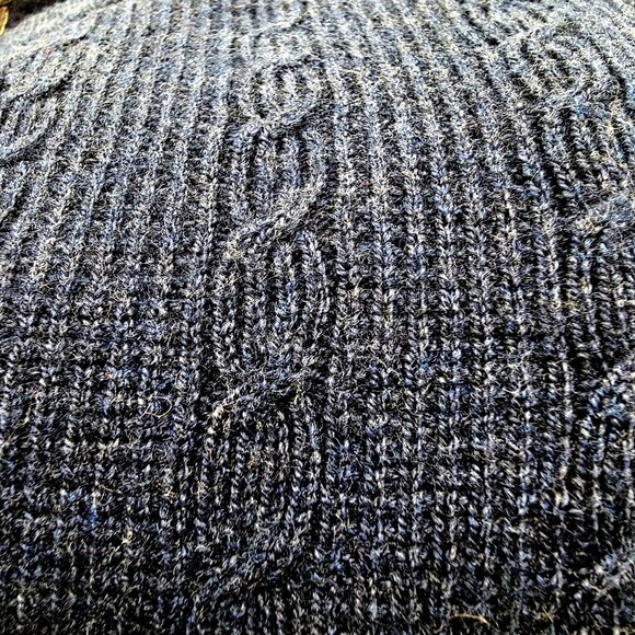 Banana Republic Navy Blue Cable Knit Pullover Sweater Size L - Picture 7 of 10